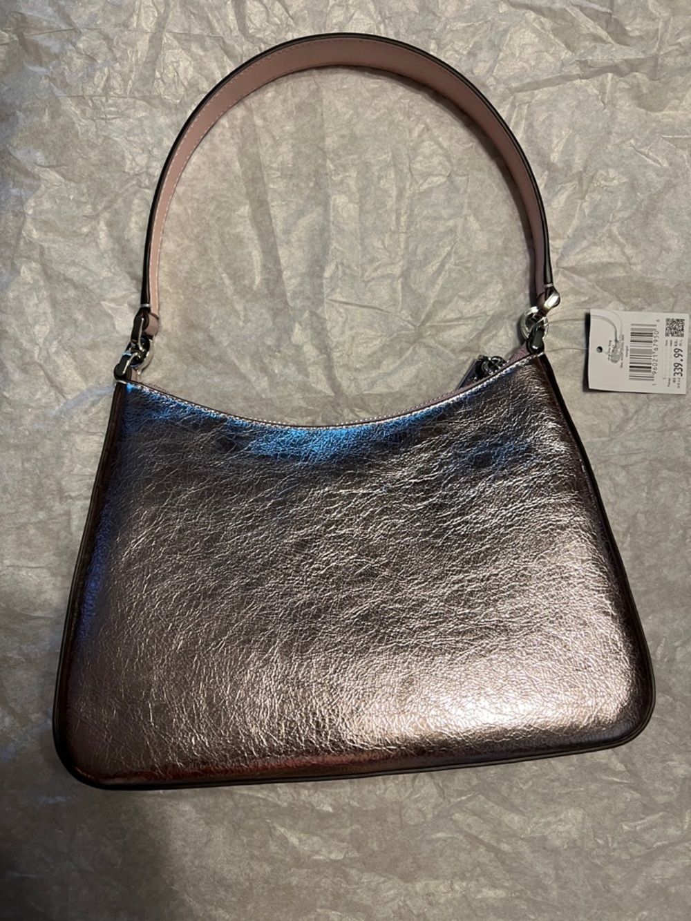 NWT kate spade shoulder bag KN247 crinkle metalic lilac moon (500) SRH Margot - Picture 4 of 9